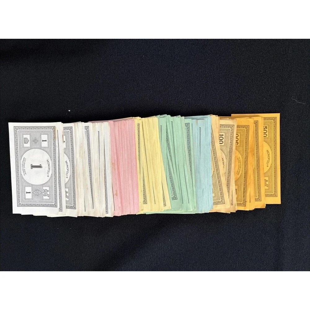 1973 Monopoly Board Game Replacement Paper Money Cash Dollars Bills Currency